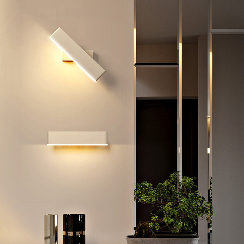 Rectangle Shape Metal Wall Light Modern Style Single Light Wall Mount Lighting