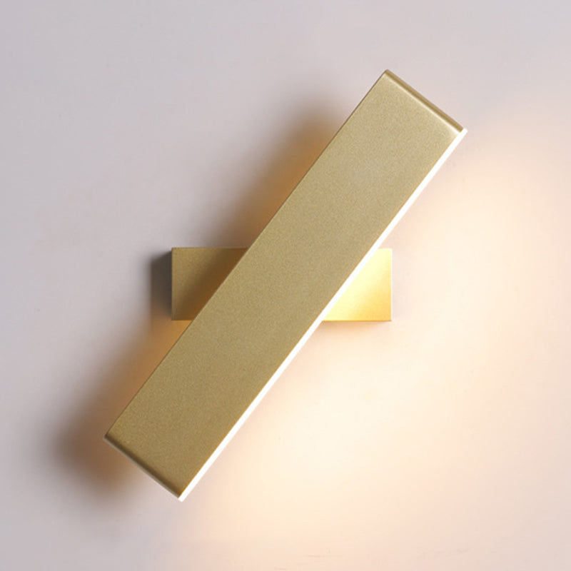 Rectangle Shape Metal Wall Light Modern Style Single Light Wall Mount Lighting