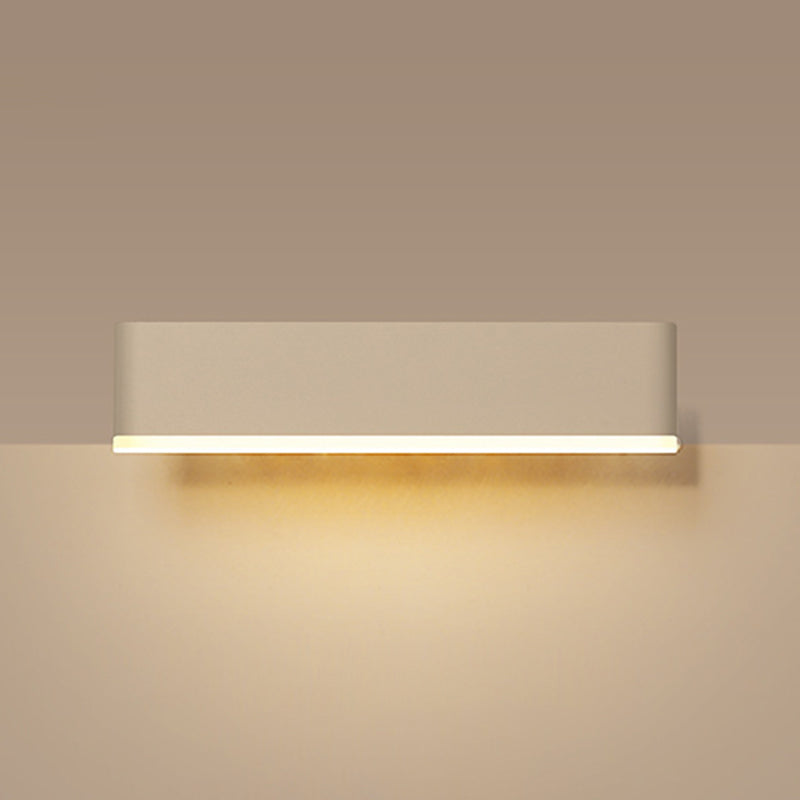 Rectangle Shape Metal Wall Light Modern Style Single Light Wall Mount Lighting