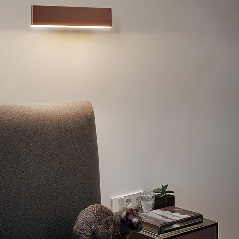 Rectangle Shape Metal Wall Light Modern Style Single Light Wall Mount Lighting