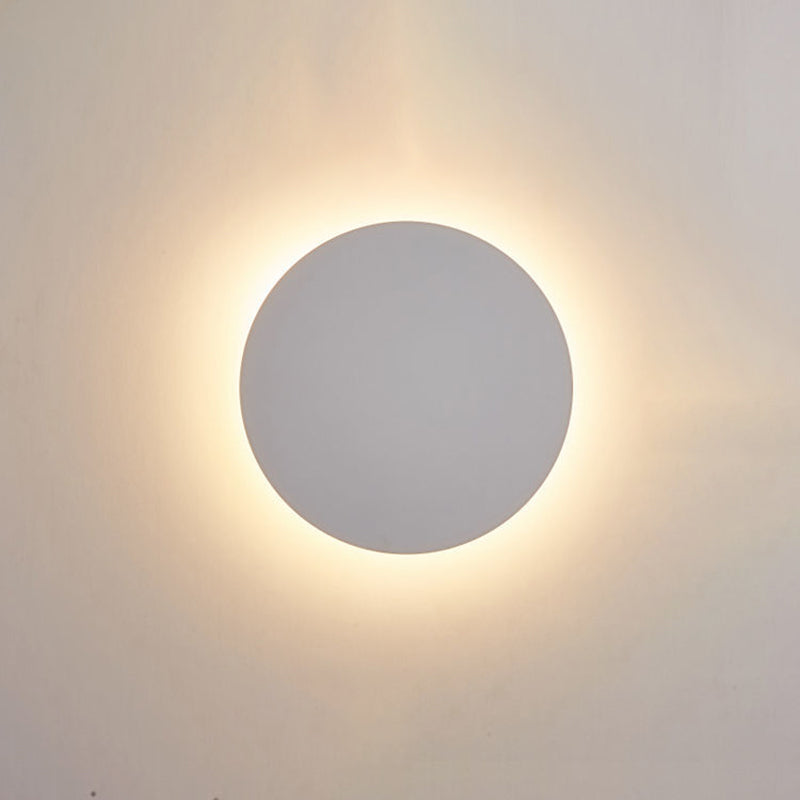 Round LED Wall Mount Light 1-Light Wall Sconce Light with Iron Shade for Living Room