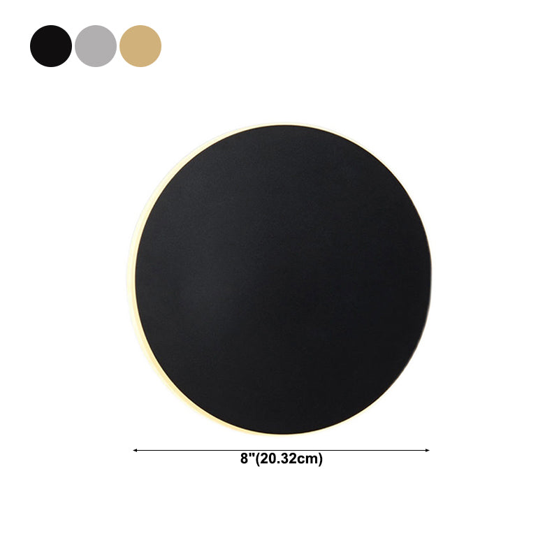 Round LED Wall Mount Light 1-Light Wall Sconce Light with Iron Shade for Living Room