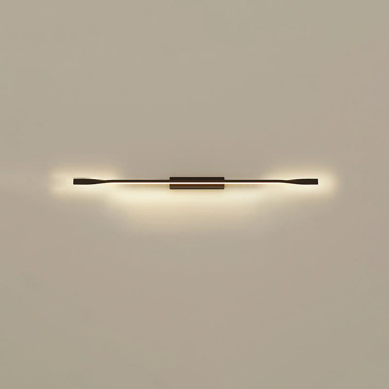 Linear Shape Metal Wall Lights Modern Style Wall Sconce Lights in Black