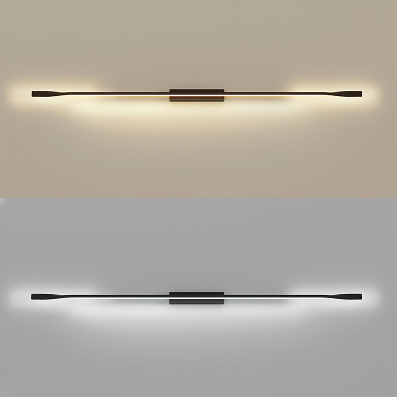 Linear Shape Metal Wall Lights Modern Style Wall Sconce Lights in Black