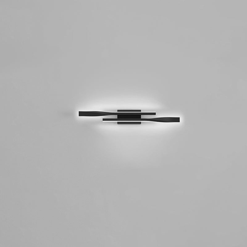 Linear Shape Metal Wall Lights Modern Style Wall Sconce Lights in Black
