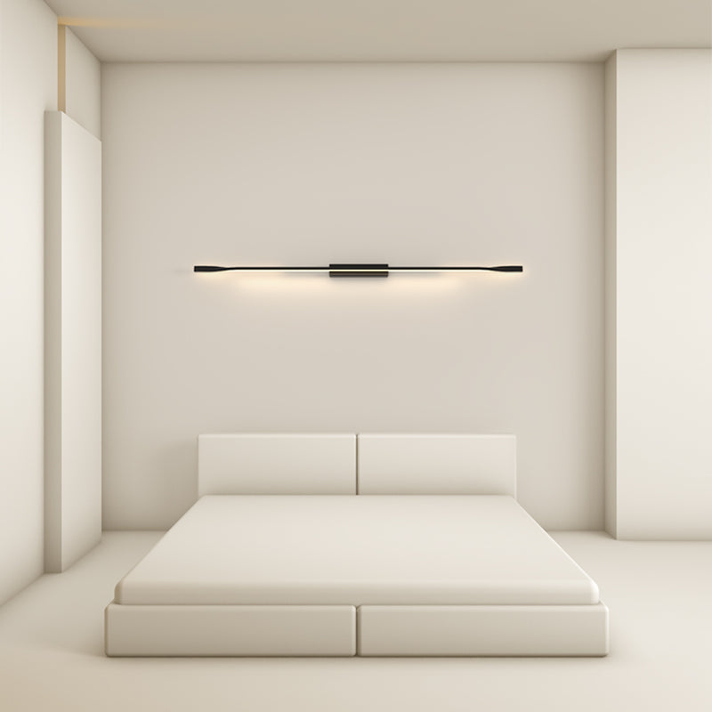Linear Shape Metal Wall Lights Modern Style Wall Sconce Lights in Black