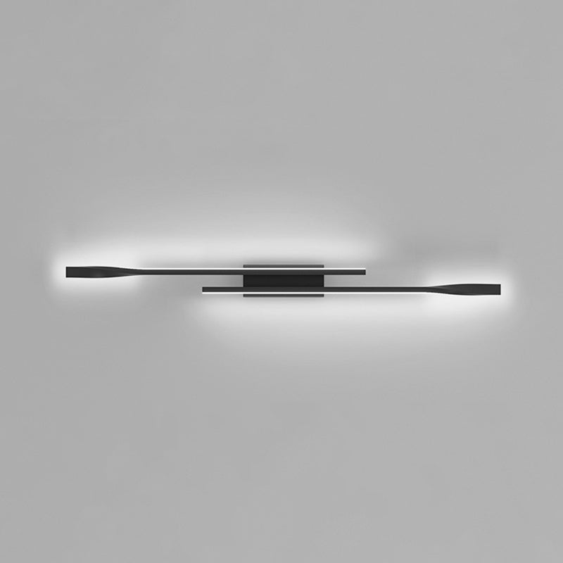 Linear Shape Metal Wall Lights Modern Style Wall Sconce Lights in Black