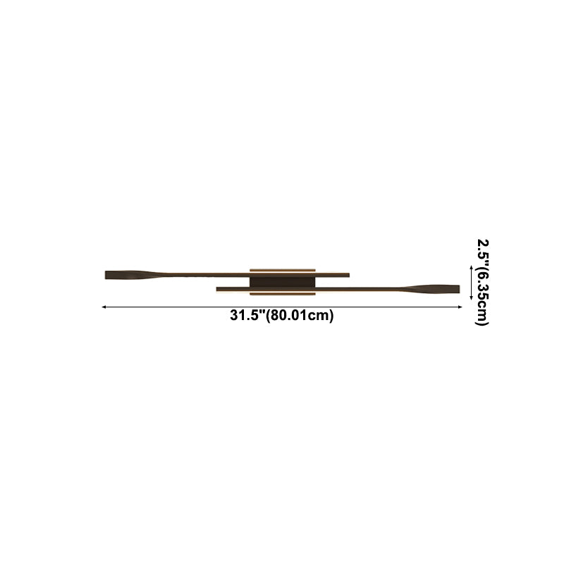 Linear Shape Metal Wall Lights Modern Style Wall Sconce Lights in Black