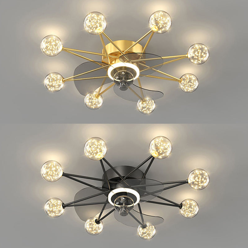 Nordic Style Ceiling Fan Lamp 6th Gears Adjustment Ceiling Fan Light for Living Room