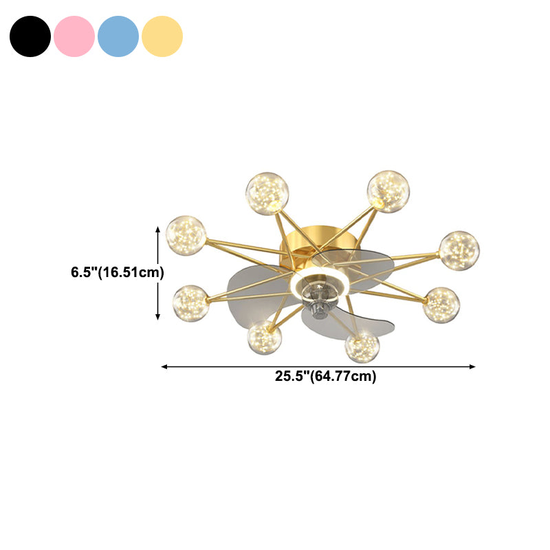 Nordic Style Ceiling Fan Lamp 6th Gears Adjustment Ceiling Fan Light for Living Room