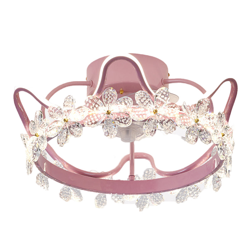 2 Light Ceiling Fan Lighting Modern Style Metal Ceiling Fan Light for Children's Room