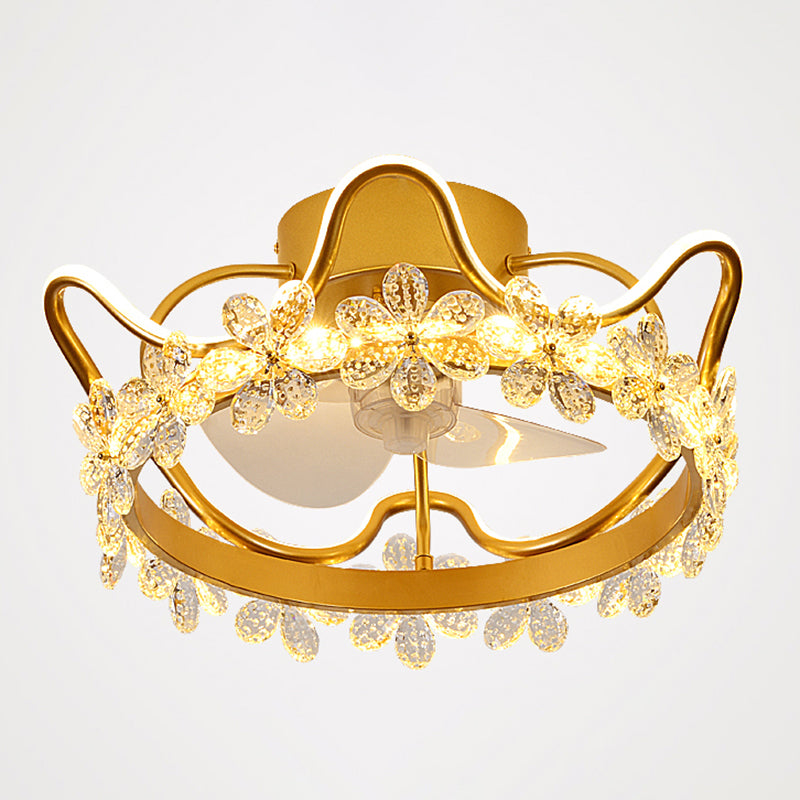 2 Light Ceiling Fan Lighting Modern Style Metal Ceiling Fan Light for Children's Room