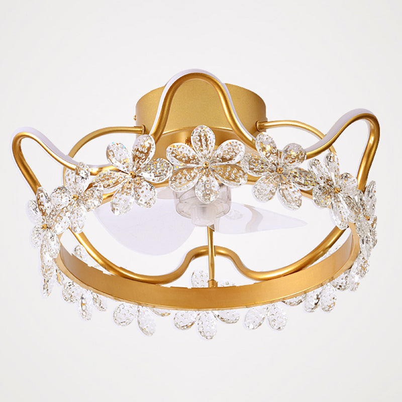 2 Light Ceiling Fan Lighting Modern Style Metal Ceiling Fan Light for Children's Room