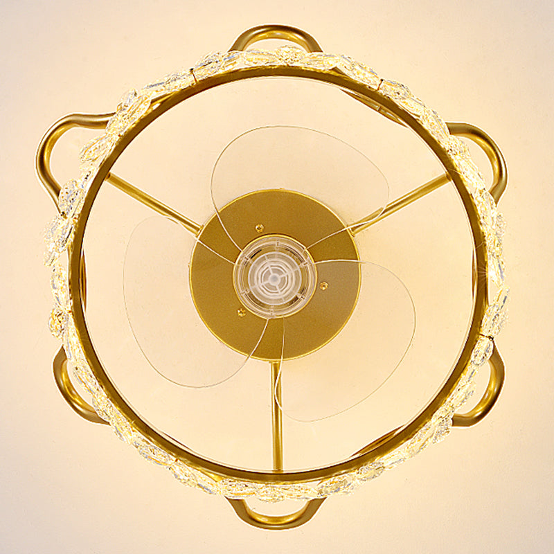 2 Light Ceiling Fan Lighting Modern Style Metal Ceiling Fan Light for Children's Room