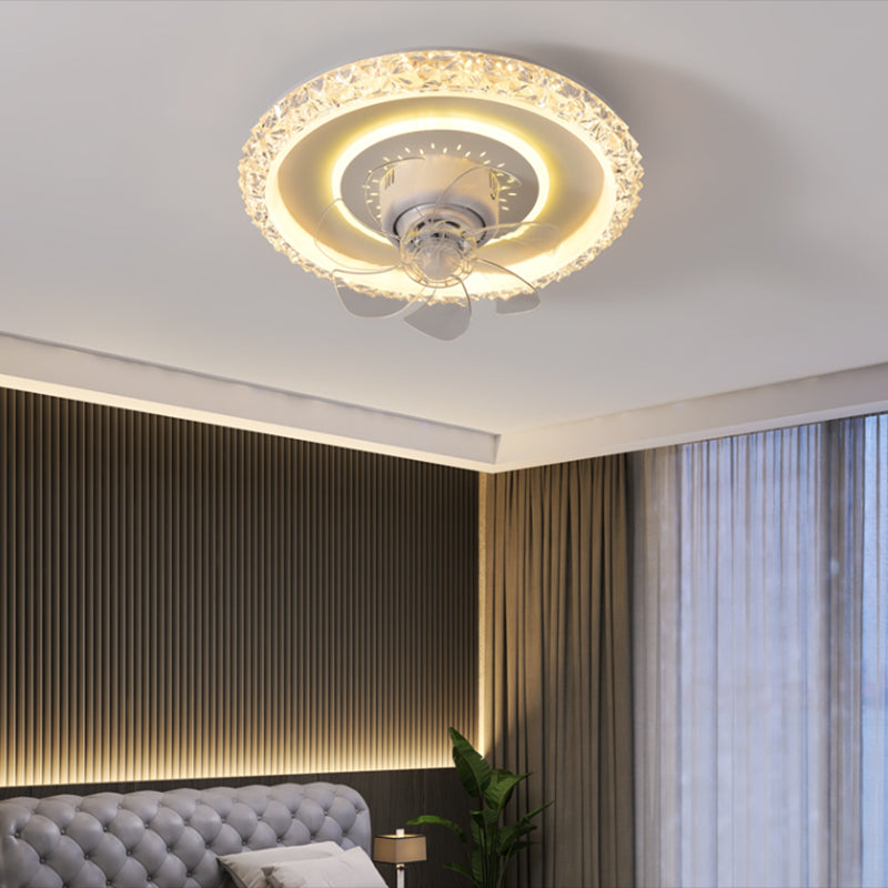 2 Light Ceiling Fan Lighting Modern Style Metal Ceiling Fan Light for Dining Room