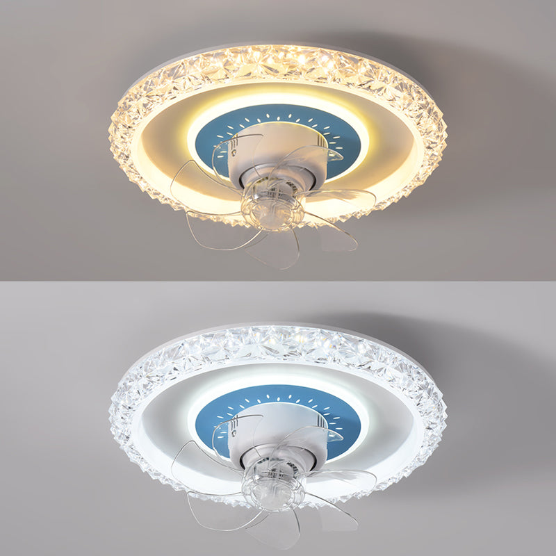 2 Light Ceiling Fan Lighting Modern Style Metal Ceiling Fan Light for Dining Room