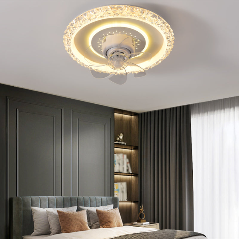 2 Light Ceiling Fan Lighting Modern Style Metal Ceiling Fan Light for Dining Room