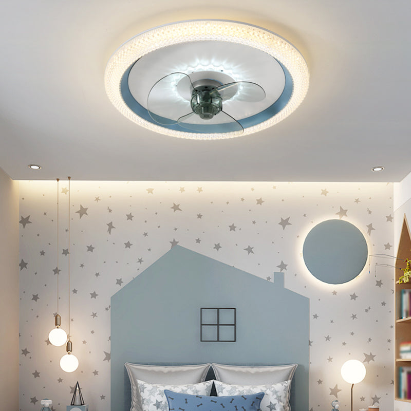 2 Light Ceiling Fan Lighting Modern Style Metal Ceiling Fan Light for Kitchen