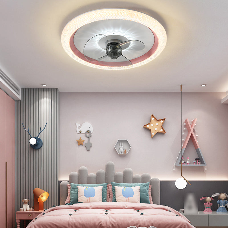 2 Light Ceiling Fan Lighting Modern Style Metal Ceiling Fan Light for Kitchen