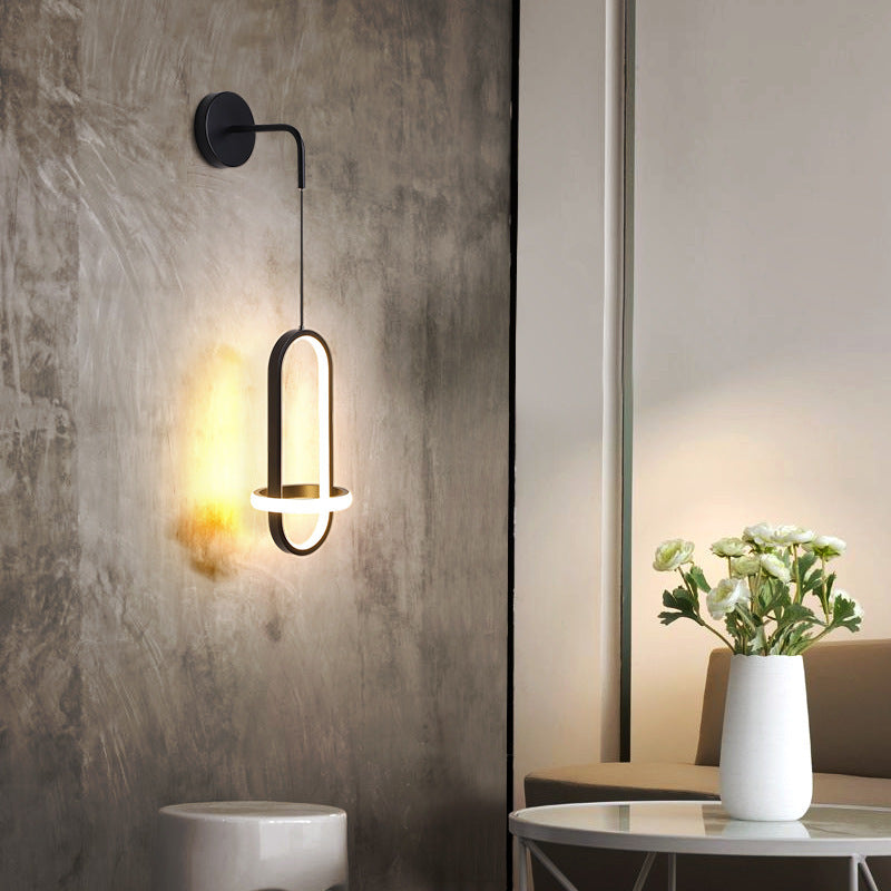 2-Lights Metal Geometric Wall Light Modern Hanging Wall Sconce for Bedroom
