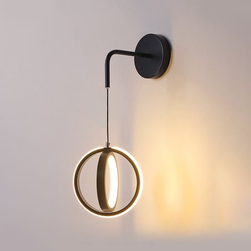 2-Lights Metal Geometric Wall Light Modern Hanging Wall Sconce for Bedroom