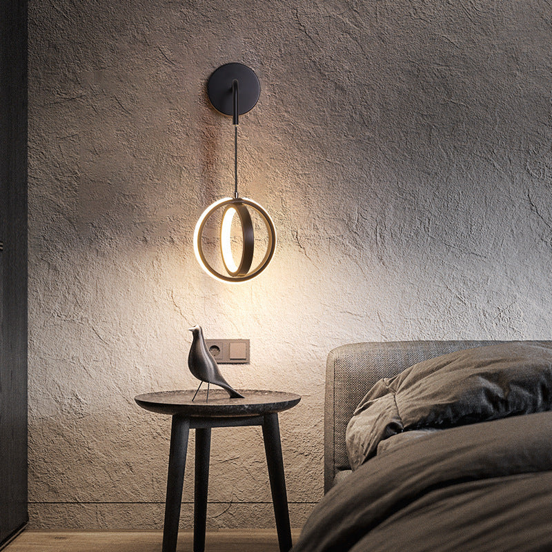2-Lights Metal Geometric Wall Light Modern Hanging Wall Sconce for Bedroom