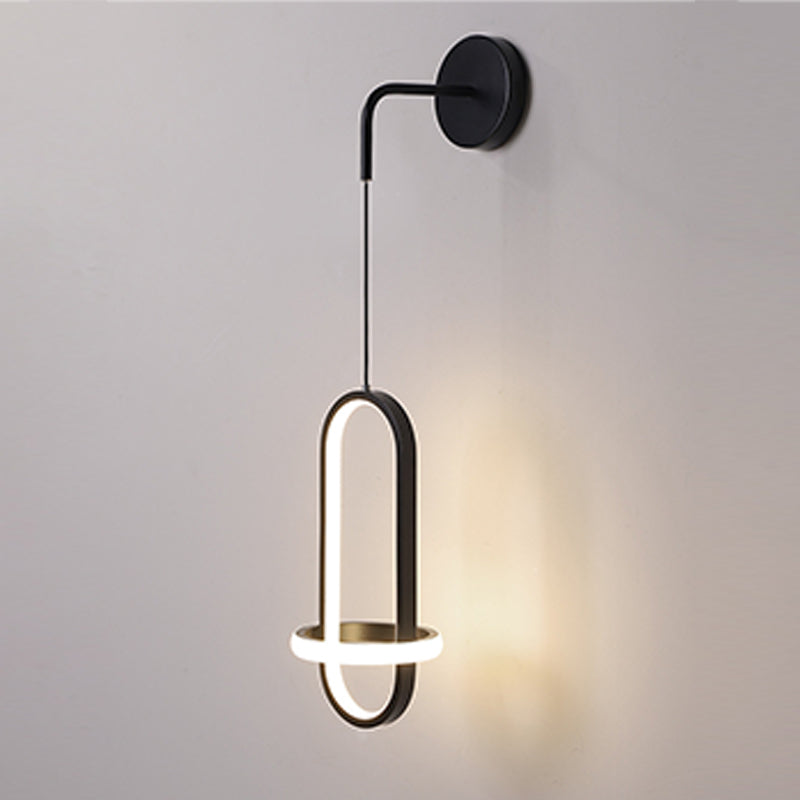 2-Lights Metal Geometric Wall Light Modern Hanging Wall Sconce for Bedroom