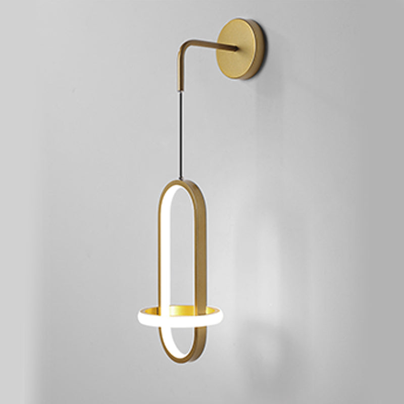 2-Lights Metal Geometric Wall Light Modern Hanging Wall Sconce for Bedroom