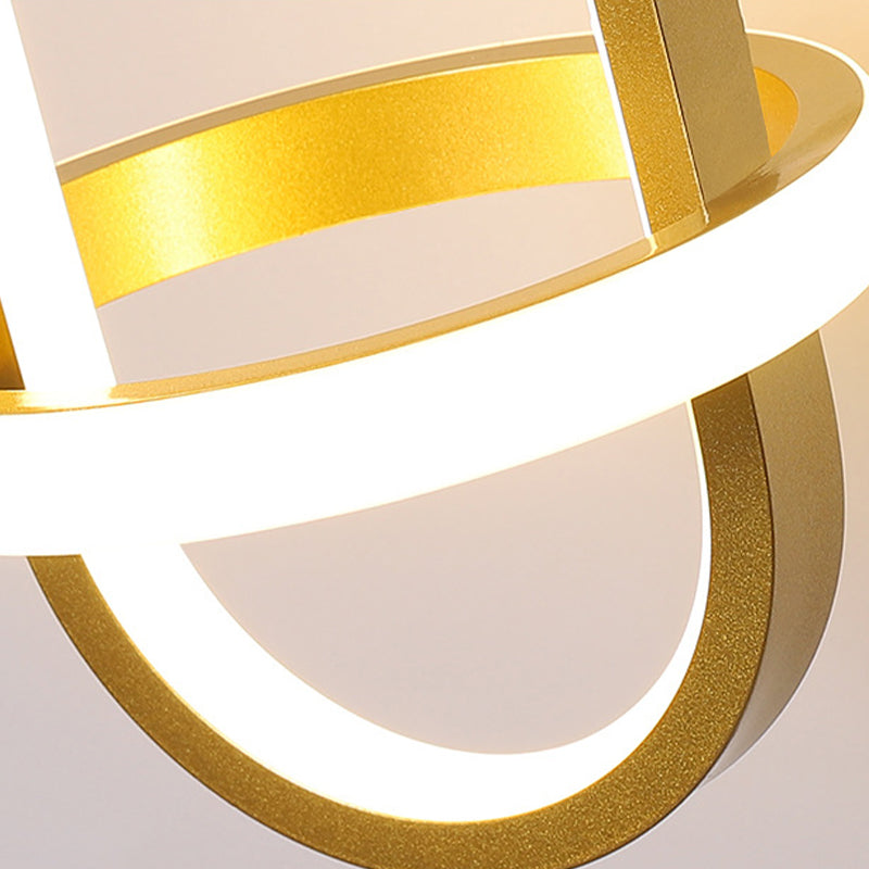 2-Lights Metal Geometric Wall Light Modern Hanging Wall Sconce for Bedroom
