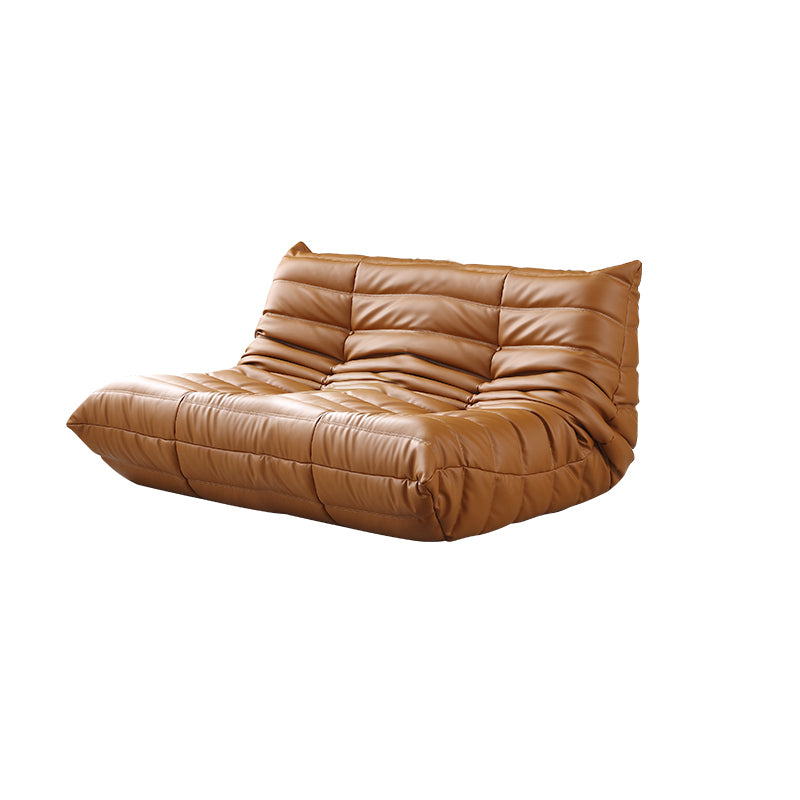 Armless Sofa Sewn Pillow Back Contemporary Sofa for Living Room