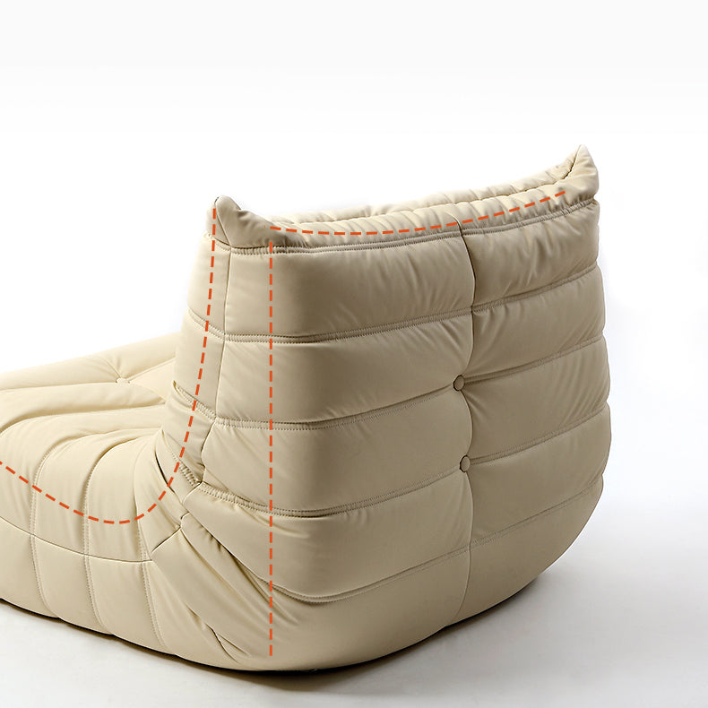 Armless Sofa Sewn Pillow Back Contemporary Sofa for Living Room