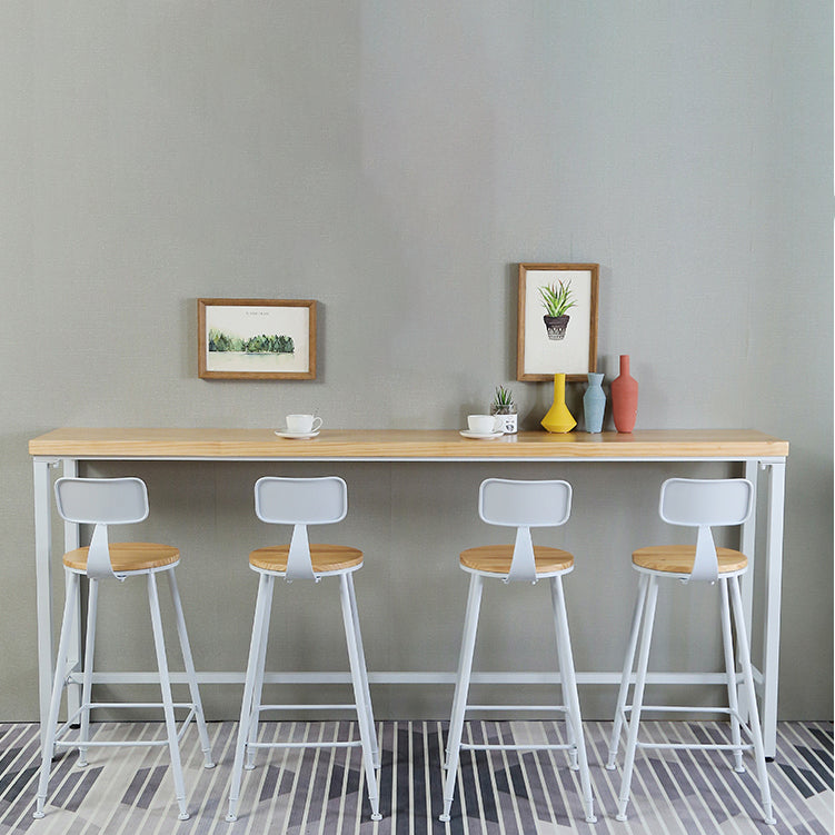 1/5/9 Pieces Industrial Rectangular Bar Table Set Wooden Counter Table with High Stools