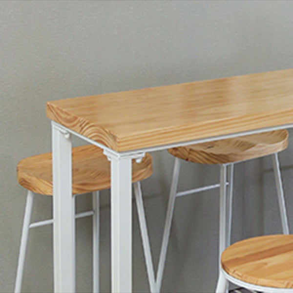 1/5/9 Pieces Industrial Rectangular Bar Table Set Wooden Counter Table with High Stools