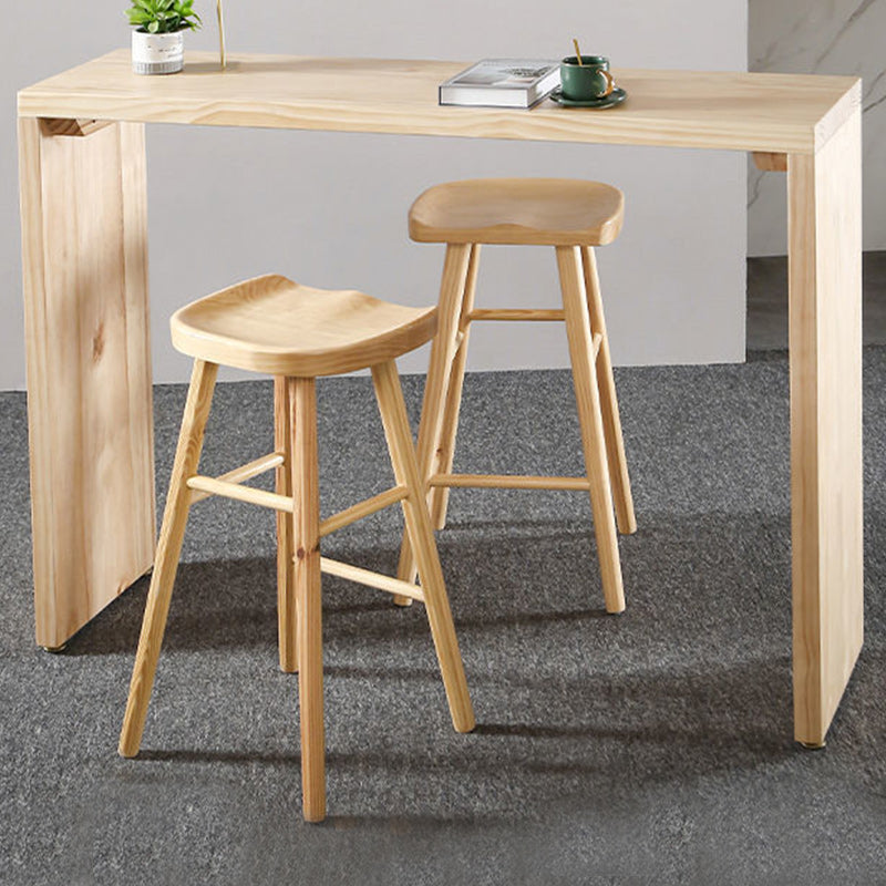 Rectangle Pine Wood Counter Table Contemporary Bar Table for Dining Room