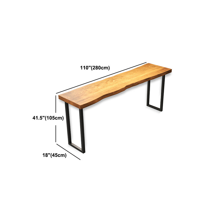 Industrial Solid Wood Natural Bistro Accent Dining Table Sled Bar Table
