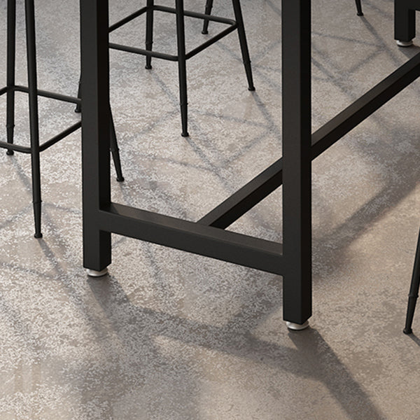 Rectangle Wood Top Counter Table Industrial Style Bar Table for Restaurant
