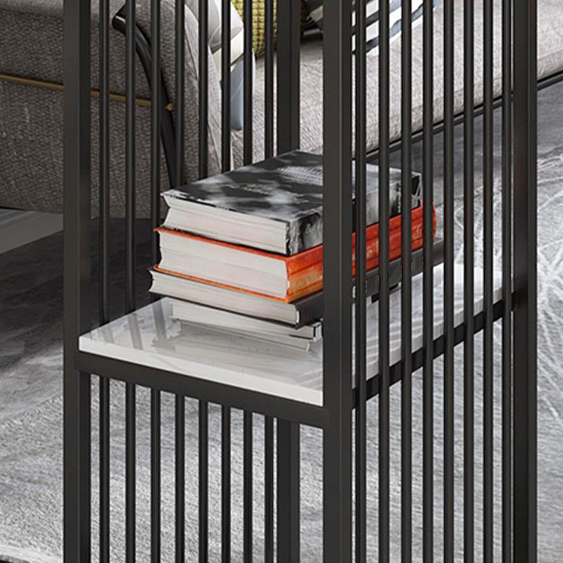 Modern Marble and Metal Bistro Bar Desk with Storage Indoor Bistro Bar Table