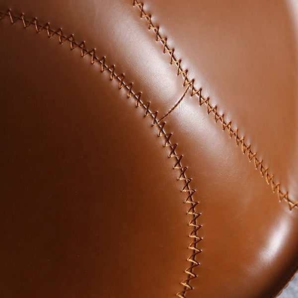 Industrial Style Swivel Leather Barstools Adjustable Low Back Stools