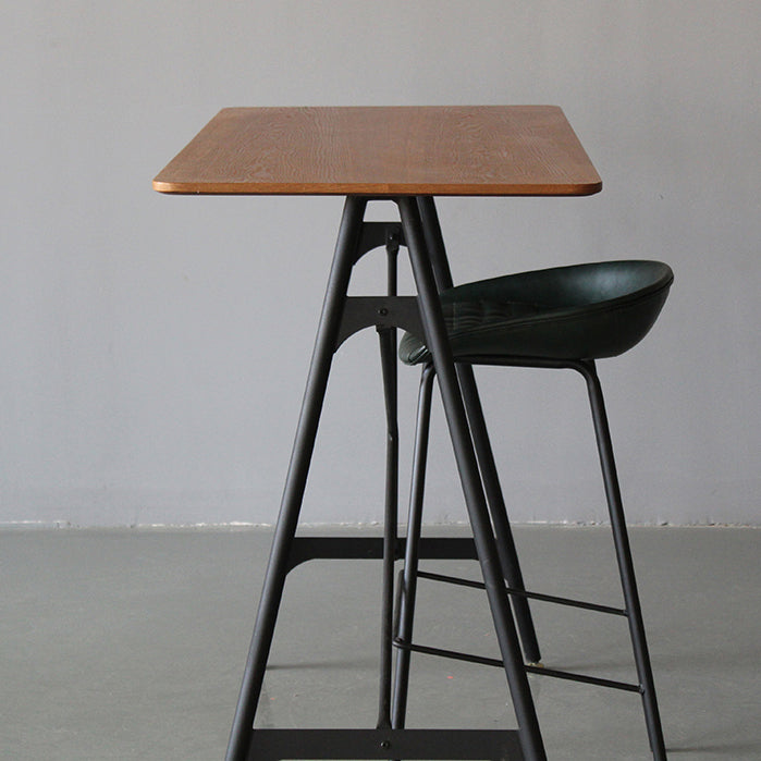 Matte Finish Footrest Upholstered Low Back Stool Industrial Home Leather Stool