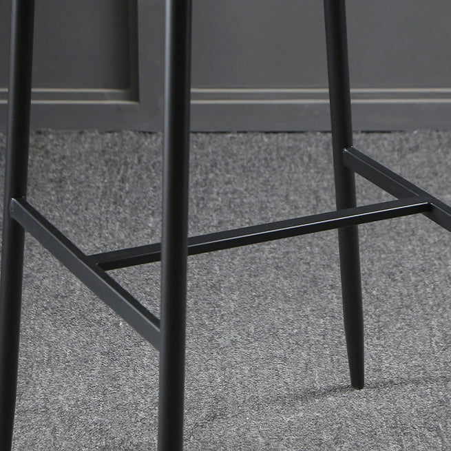 Minimalist Style Upholstered Fabric Barstools Backrest Bar Stools with Footrest