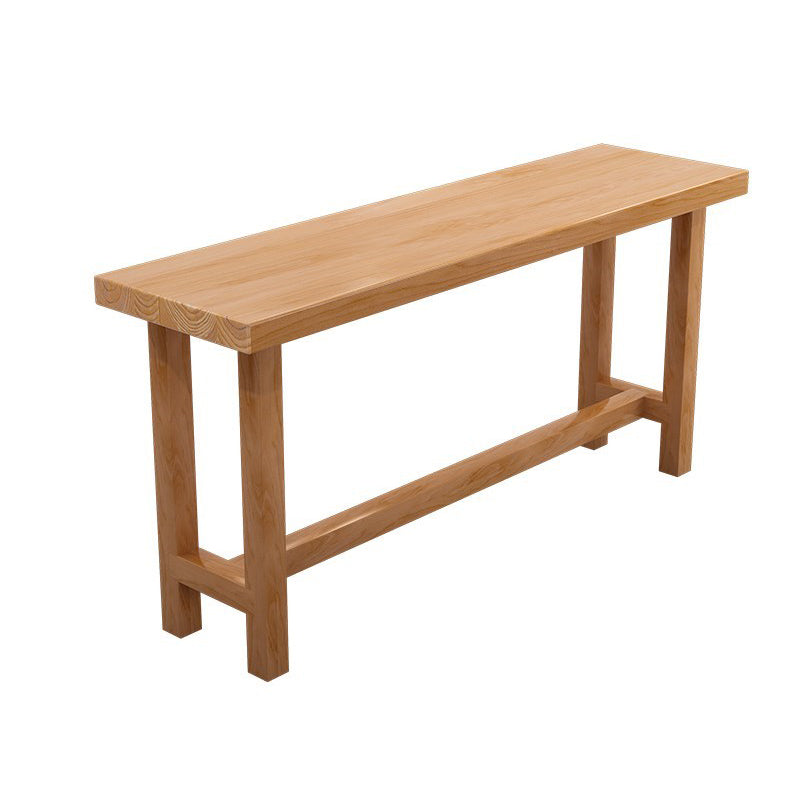 1/5/6/11 Pieces Modern Bar Table Set Rectangle Pine Wood Bistro Set with Footrest