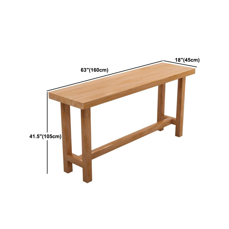 1/5/6/11 Pieces Modern Bar Table Set Rectangle Pine Wood Bistro Set with Footrest