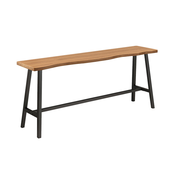 1/4 Pieces Industrial Iron Bar Table Set Rectangle Wood Bistro Set with Footrest