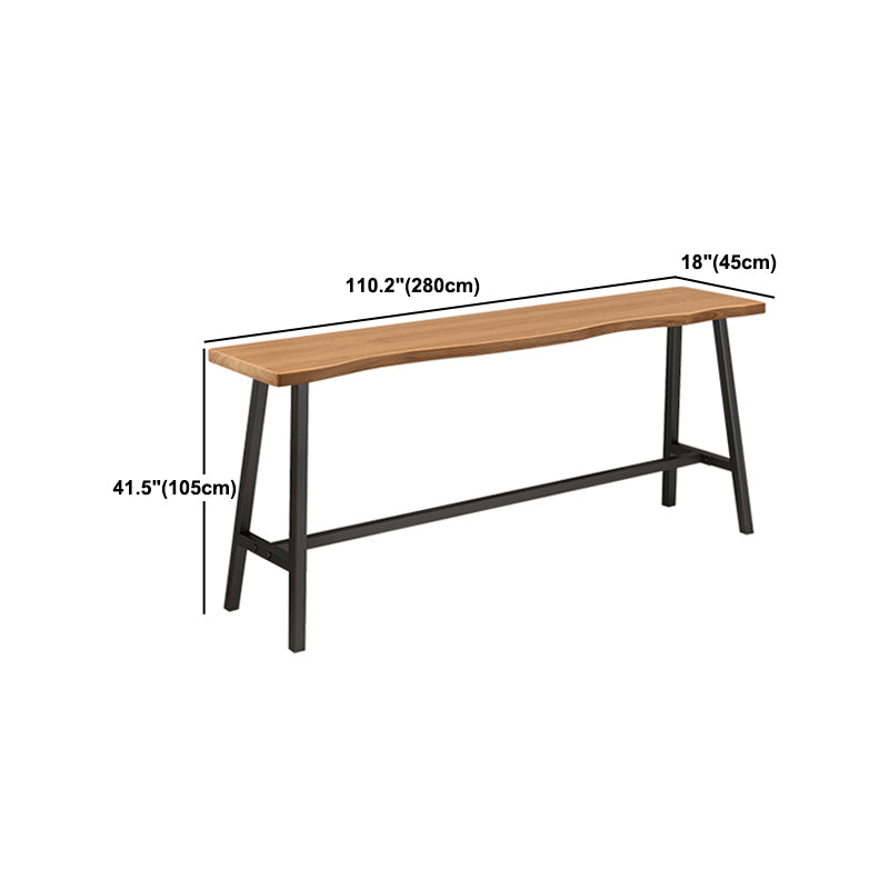 1/4 Pieces Industrial Iron Bar Table Set Rectangle Wood Bistro Set with Footrest