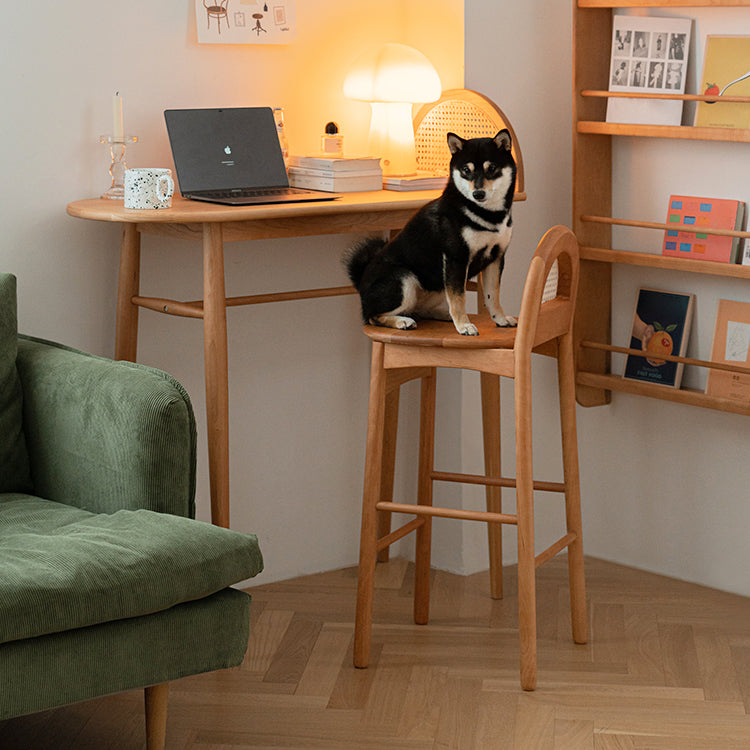 Irregular Shape Cherry Bar Table Set 1/2/3 Pieces Modern Counter Table with High Stools