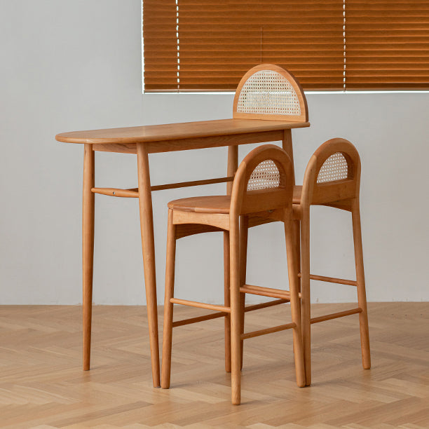 Irregular Shape Cherry Bar Table Set 1/2/3 Pieces Modern Counter Table with High Stools