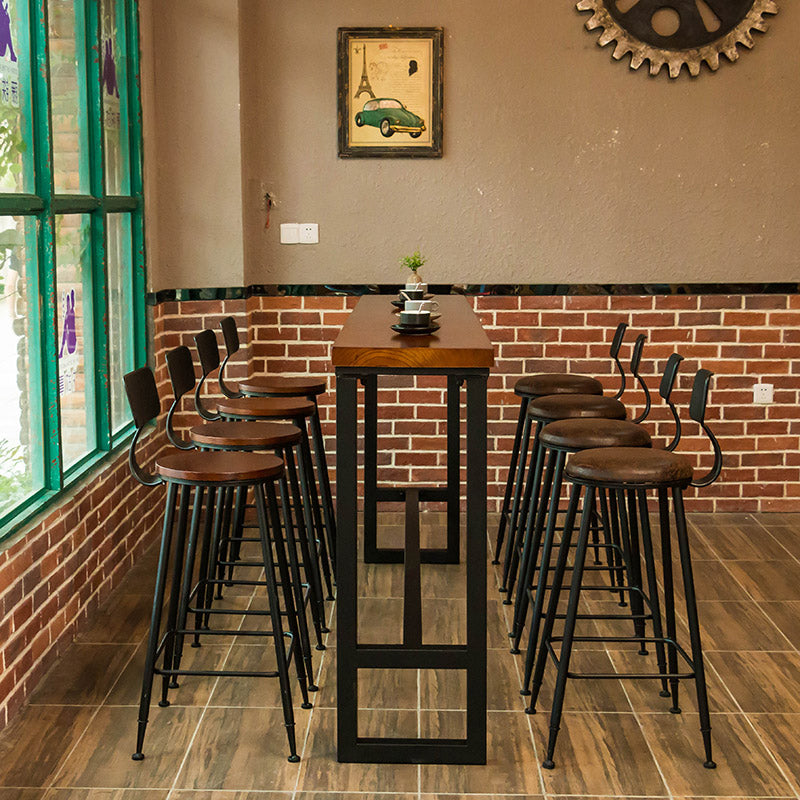 Industrial 1/2/5/9 Pieces Solid Wood Bar Table Set Rectangular Bistro Set