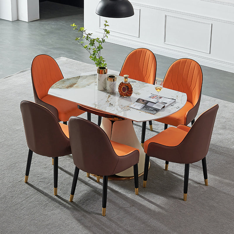 Nordic Glam Sintered Stone Dining Round Table Set 1/4/5/7 Pieces Dining Set