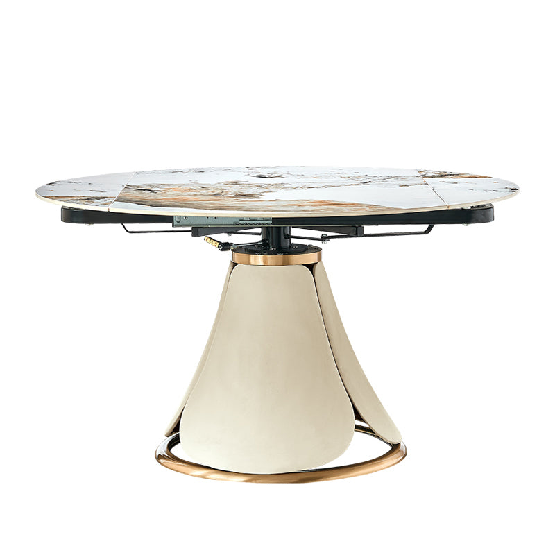 Nordic Glam Sintered Stone Dining Round Table Set 1/4/5/7 Pieces Dining Set