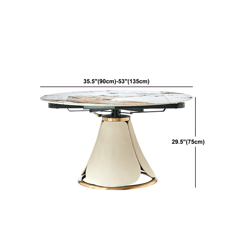 Nordic Glam Sintered Stone Dining Round Table Set 1/4/5/7 Pieces Dining Set